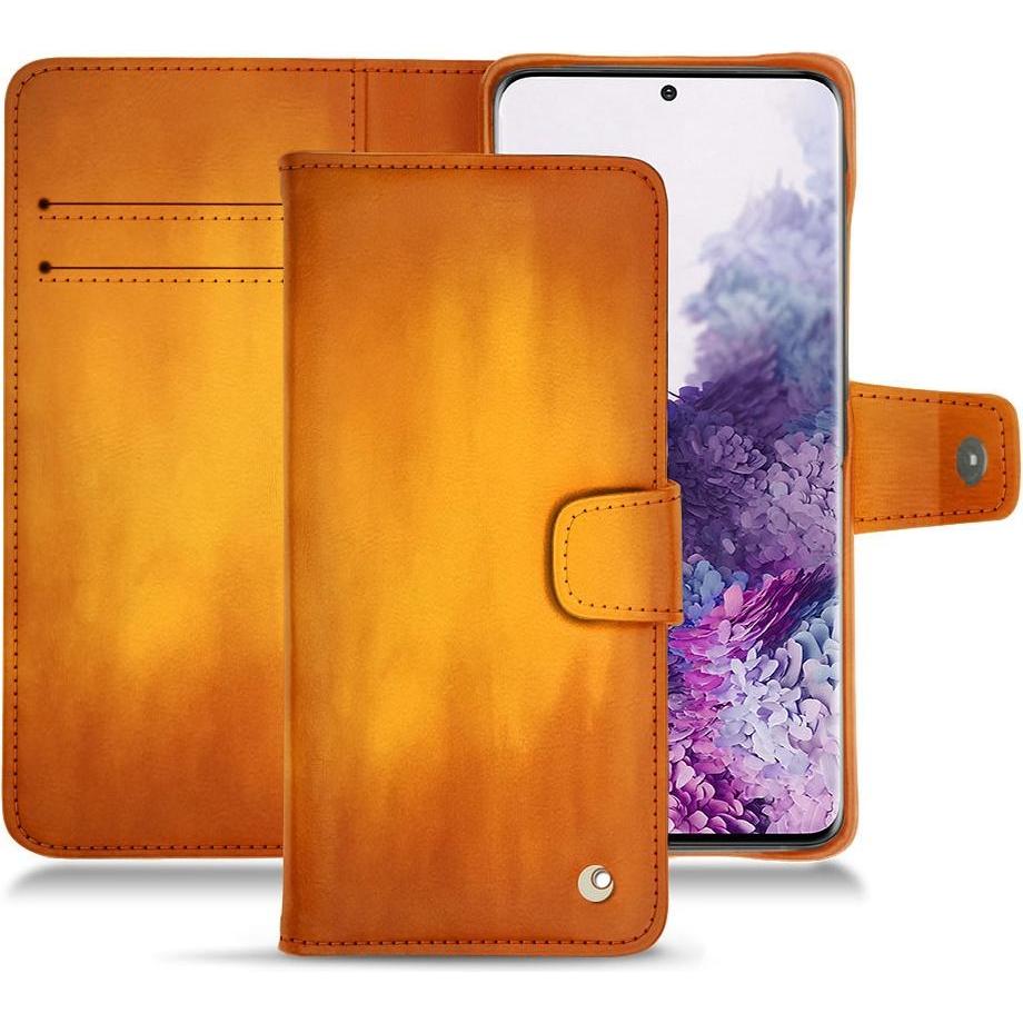 Noreve Lederschutzhülle Wallet (Samsung Galaxy S20+), Smartphone Hülle, Orange
