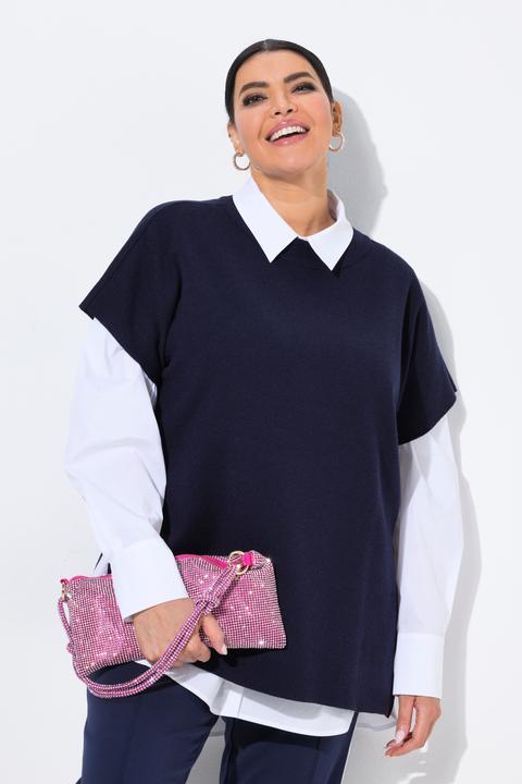 Produktbild Ulla Popken Pullunder, Oversized, Stehkragen, ärmellos (46, 48)