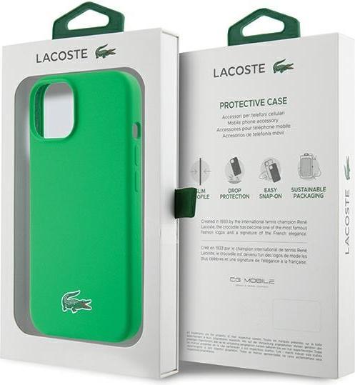 Actual product image Lacoste LCHMP15MSLON iPhone 15 Plus / 14 Plus 6.7" zielony/green hardcase Silicone MagSafe (Apple iPhone 15 Plus)