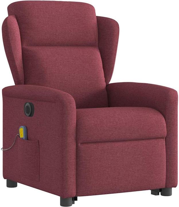 Immagine prodotto VidaXL Poltrona massaggiante elettrica con ausilio per l'assistenza in piedi in tessuto rosso vino