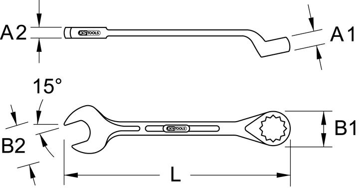 Produktbild KS Tools Ringmaulschlüssel gekröpft (2.3/16")