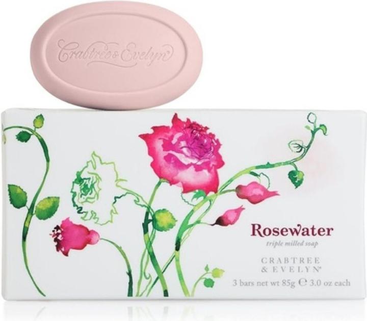 Floris Crabtree & Evelyn Rosenwasser gemahlene Seife 85g (Hartseife, 85 g)