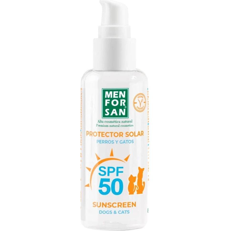 Menforsan Creme Solaire Facteur 50 pour Chiens et Chats 60ml, Protege la Peau des Rayons UVA et UVB, Resistant a l'eau