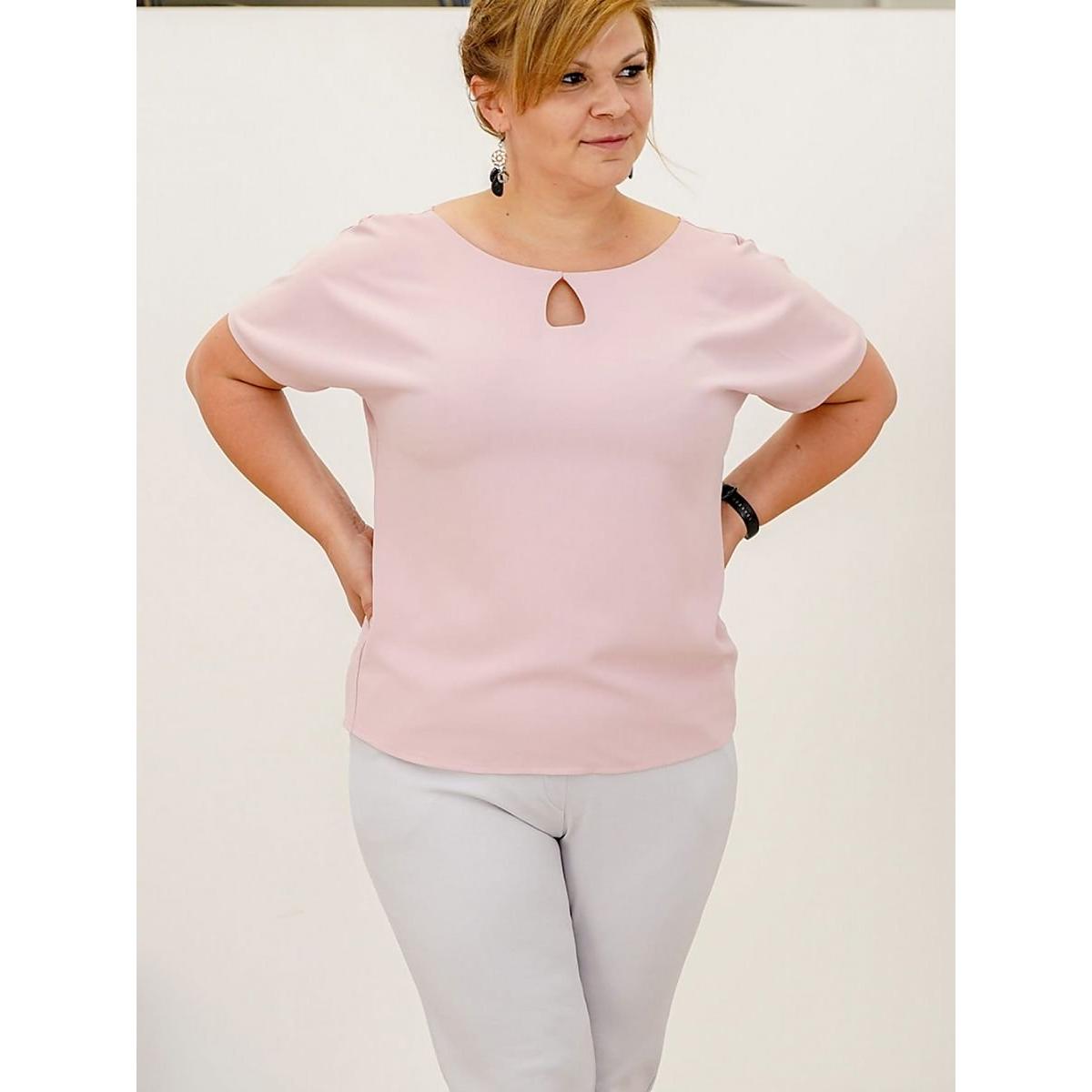 Karko, Damen, Bluse, Plus-Size Bluse, Rosa, (42, 43, 44)