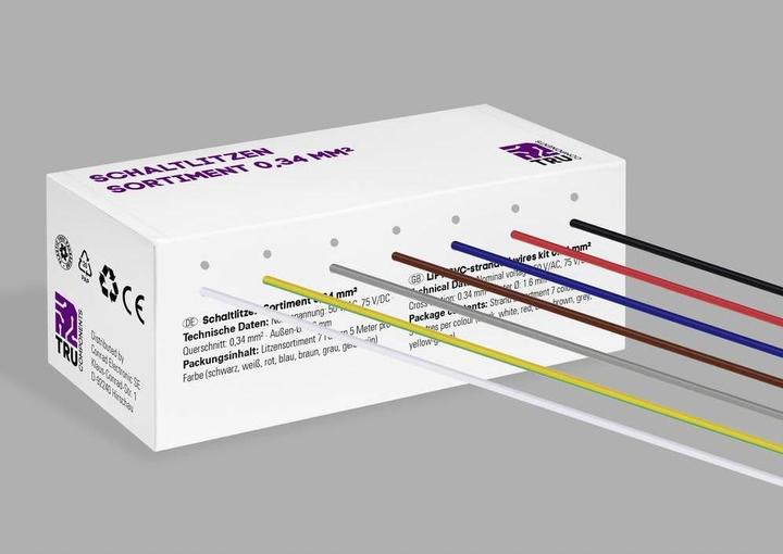 Actual product image Tru Components TC-12112356 Stranded wire 0.34 mm² Black, white, red, blue, brown (5 m)