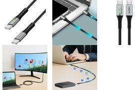 Immagine prodotto LogiLink USB 3.2 Gen2x2 Type-C-Kabel, C/M zu C/M, 20 Gbit/s, 100W, 4K, LED, Metall, schwarz, 2 m (2 m, USB 3.2 Gen 2x2, 100 W)