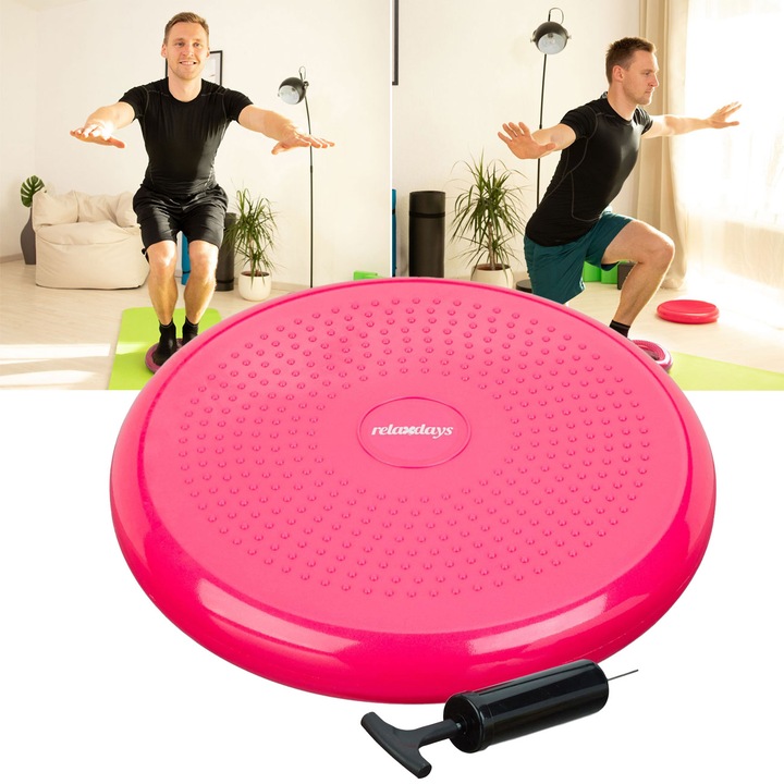 Image du produit Relaxdays Disque d'équilibre de 33 cm avec pompe à air