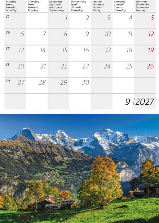 Actual product image Kleiner Schweizer Kalender 2027 (14.8 x 22 cm)
