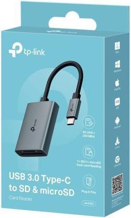 Produktbild TP-Link UA440C USB3.0 Typ-C an SD & MicroSD 3.0 Kartenleser Silber (USB-C)