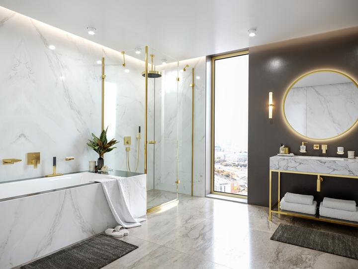 Produktbild hansgrohe AddStoris Glashalter, Wandmontage, polished gold