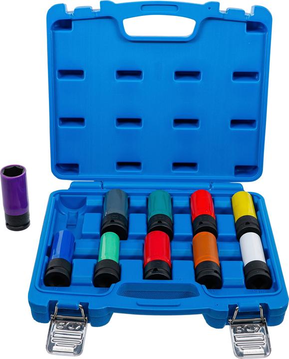 Actual product image BGS Power socket set | Drive square drive 12.5 mm (1/2") | SW 15 - 24 mm and special wheel wrench (19 mm, 24 mm, 22 mm, 16 mm, 23 mm, 21 mm, 18 mm, 17 mm, 15 mm, 20 mm)