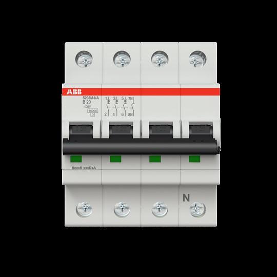 Thumbnail - ABB, Schutzschalter, S203M-B20NA Sicherungsautomat B-Char.,10kA,20A,3P,+N A S203M-B20NA