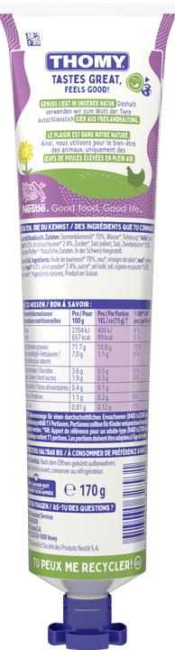 Nährwerte und Zutaten THOMY Knobli Sauce (170 g)