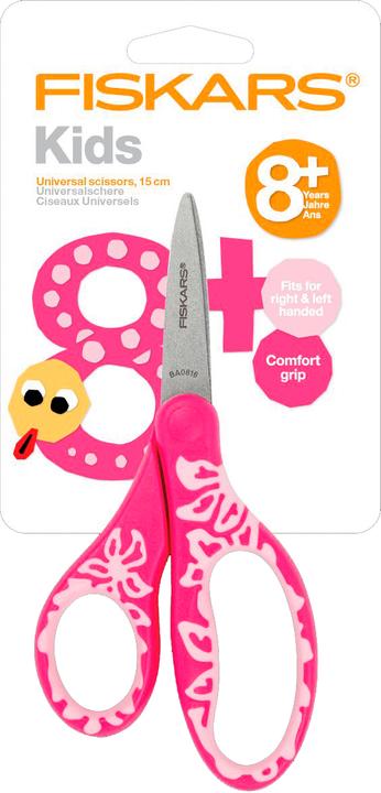 Actual product image Fiskars Children's Scissors 15cm Pink In Floral Pattern From 8 years old (15 cm)
