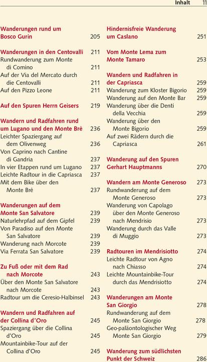 Nährwerte und Zutaten Reiseführer Tessin