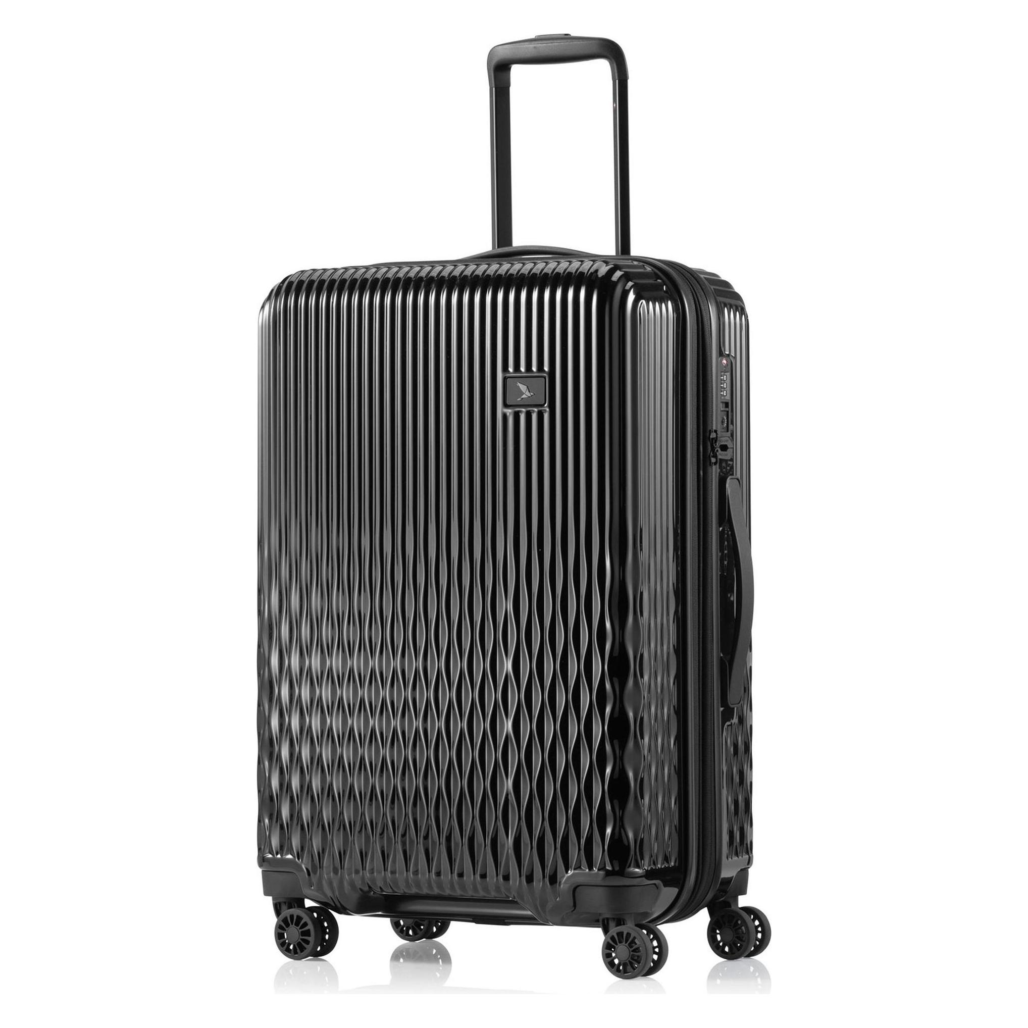Pack Easy, Koffer, Flow, Trolleykoffer M, Zwart, Zwart, (73 l)