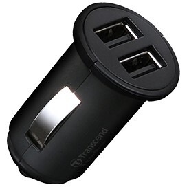 Transcend TS-DPL3 - Auto-Netzteil - 2.4 A - 2 Ausgabeanschlussstellen (2 x USB) (Eingebaute Anzeige)