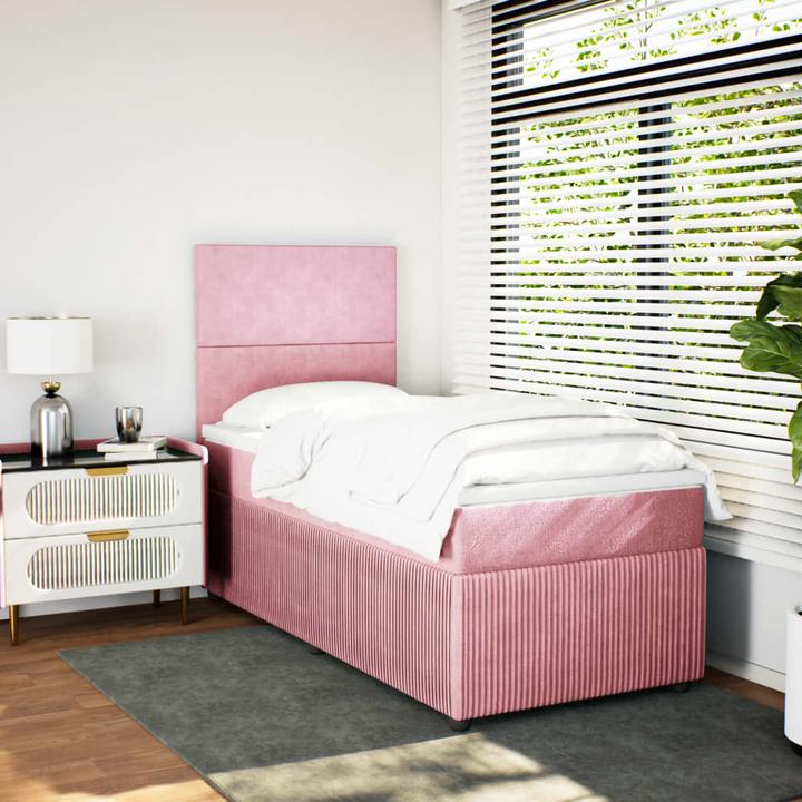 Actual product image vidaXL Bo x spring bed with mattress 160 x 200 cm velvet (160 x 200 cm)