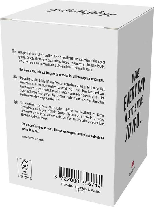 Actual product image Hoptimist Baseball Bumble S White 8cm