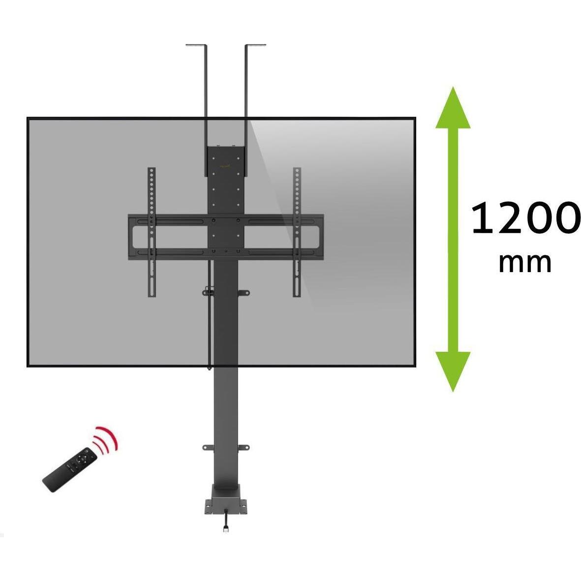 MonLines MLS038B Einbau TV Lift 43-88 Zoll, 1200 mm, Hub, schwarz (60 kg, 43" - 88"), Piedistallo TV, Nero