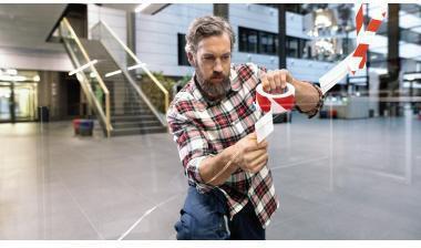 Actual product image tesa PREMIUM signal marking tape, self-adhesive PVC warning tape for permanent marking (50 mm)