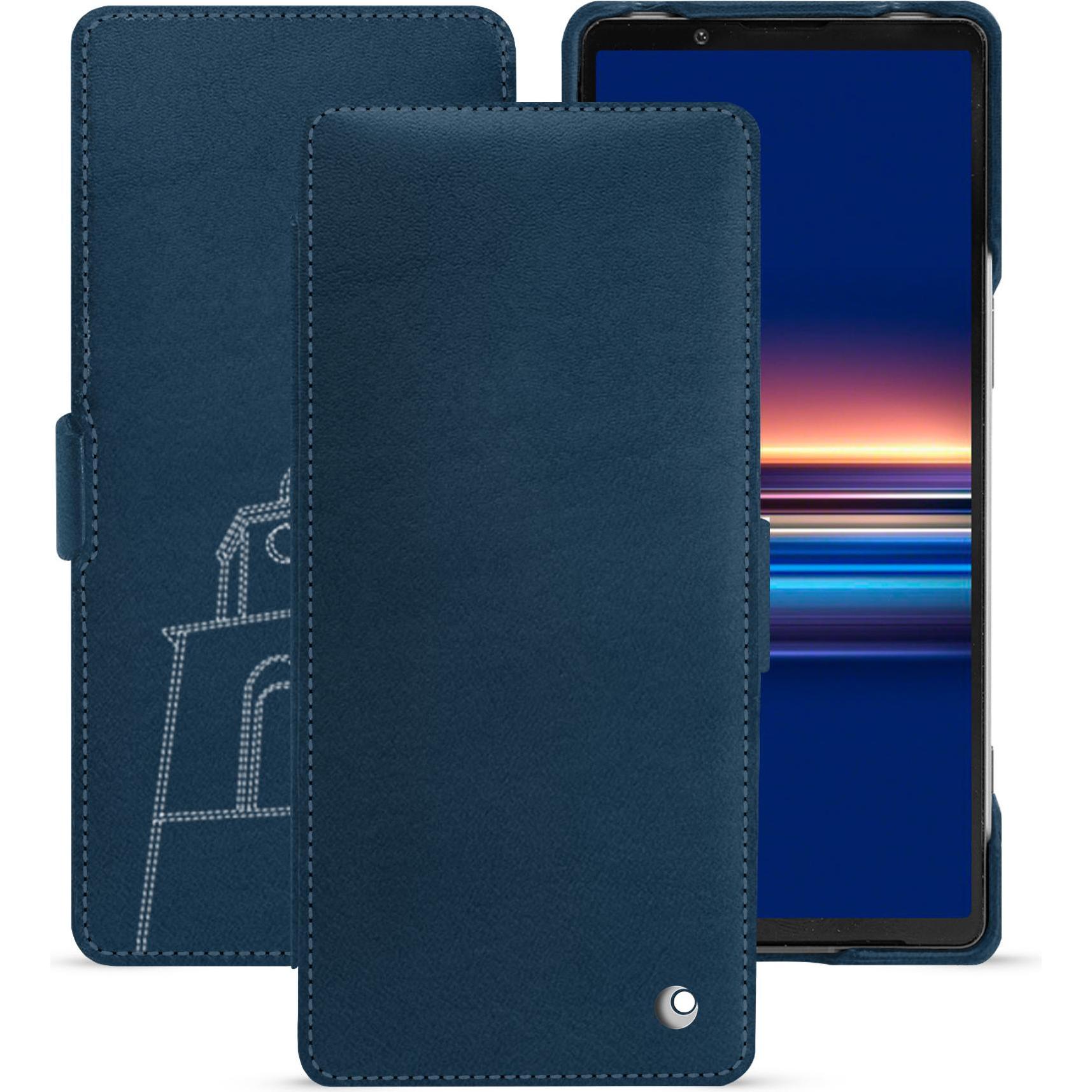 Thumbnail - Noreve Lederschutzhülle horizontal (Sony Xperia 5 V), Smartphone Hülle, Blau