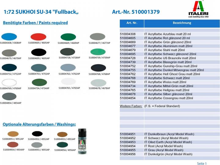 Produktbild Italeri SUKHOI SU-34/SU-32 FN