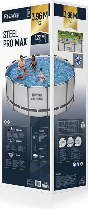 Produktbild Bestway ® Steel Pro MAX™ Frame Pool Kompl ett-Set 396 x 122 cm, rund (3960 x 1220 mm)