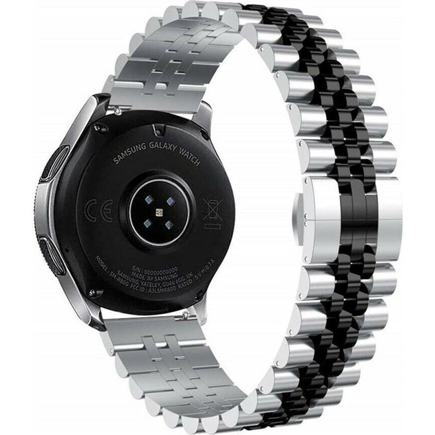 Strap-it Stahlarmband (Edelstahl, Xiaomi Mi Watch), Uhrenarmband, Schwarz, Silber, Mehrfarbig