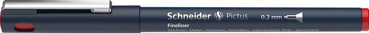 Produktbild Schneider Fineliner Pictus 0,2mm rot (Black, Rot, Silber, Tiefblau, 1x)