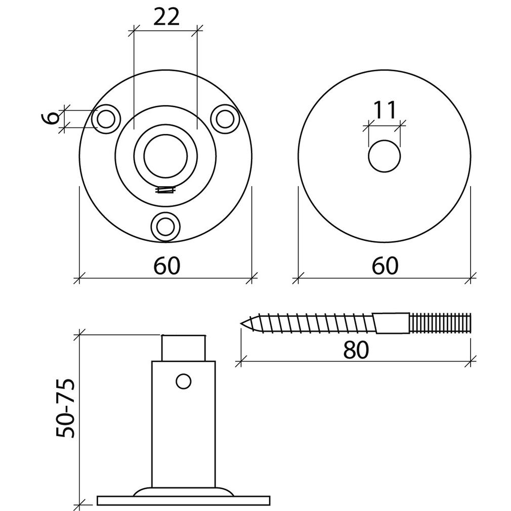 Thumbnail - Deka, Möbelausstattung, Handlaufstützen (1 Stk.)