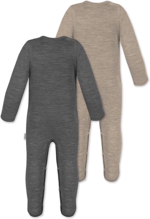 Produktbild Normani 2er Pack MERINO Baby Merino Strampler „Levin" - 9413 (56)