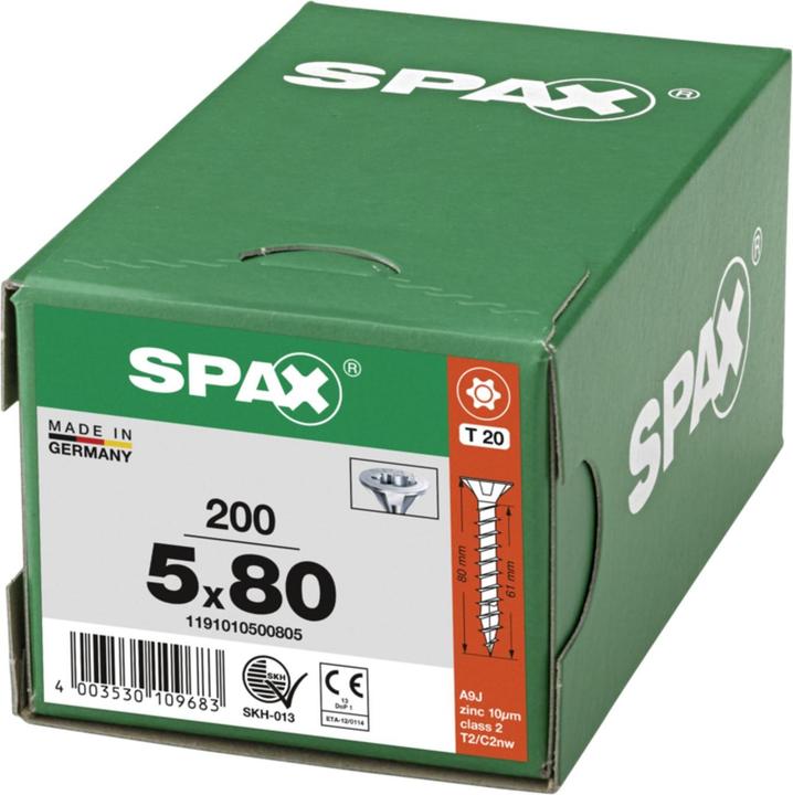 Actual product image Spax Senkmultikopf T-Star Plus T20 Vollgewinde Wirox (200 Screws per piece, 5 x 80 mm)