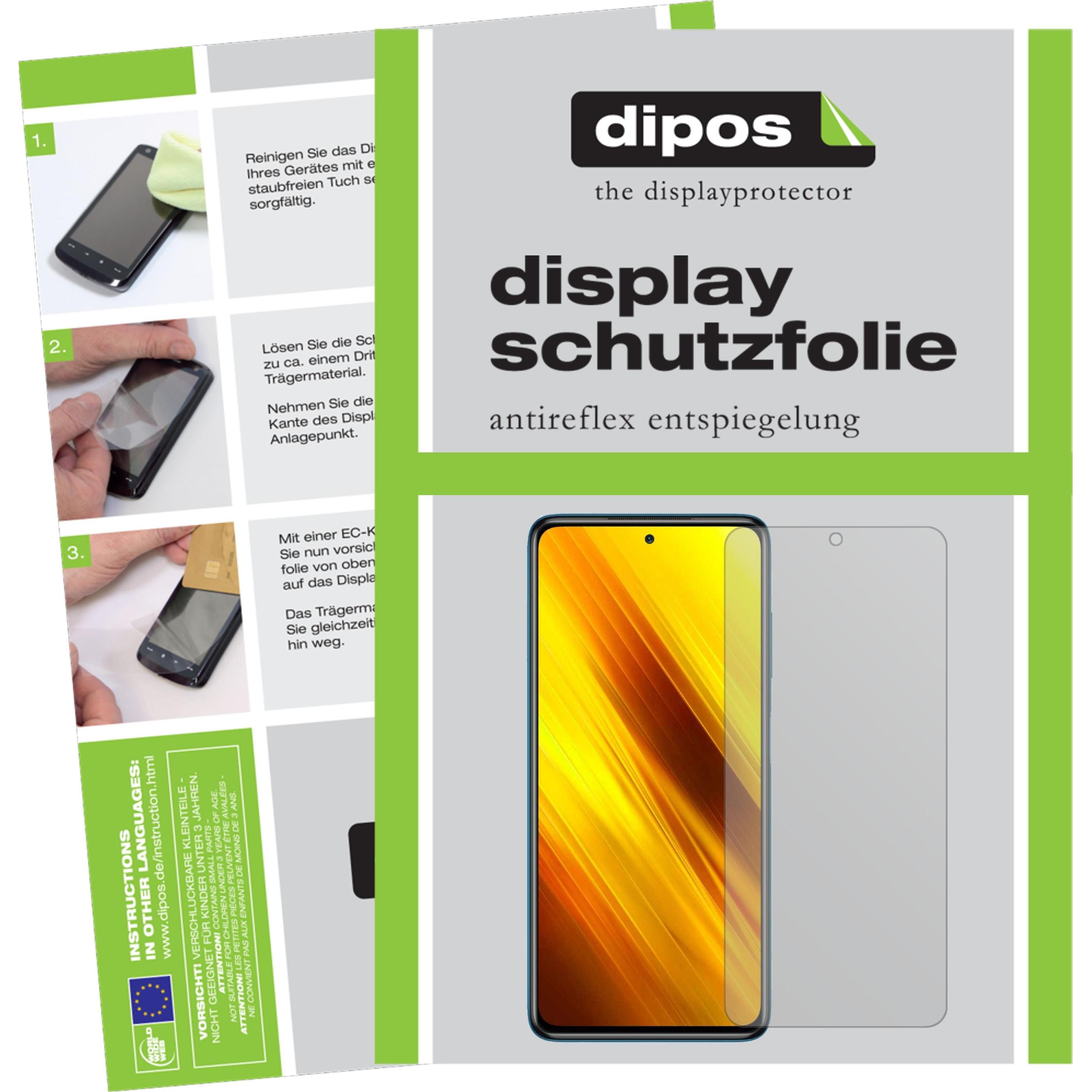Dipos Displayschutzfolie Antireflex (6 Stück, Xiaomi Poco X3), Smartphone Schutzfolie, Transparent