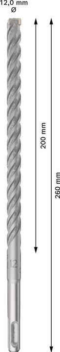 Productafbeelding Bosch Professional Zubehör BOSCH hardmetalen hamerboor SDS-Plus-p5X lengte 260 mm boor ø 12 mm - 10 stuks (12 millimeter)