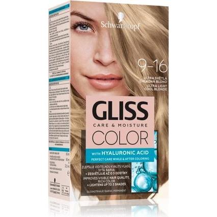 Schwarzkopf, Haarfarbe, Gliss Color Care & Moisture Hair Dye 9-16 Ultra Light Coolonde (9-16 Ultra Light Coolonde)