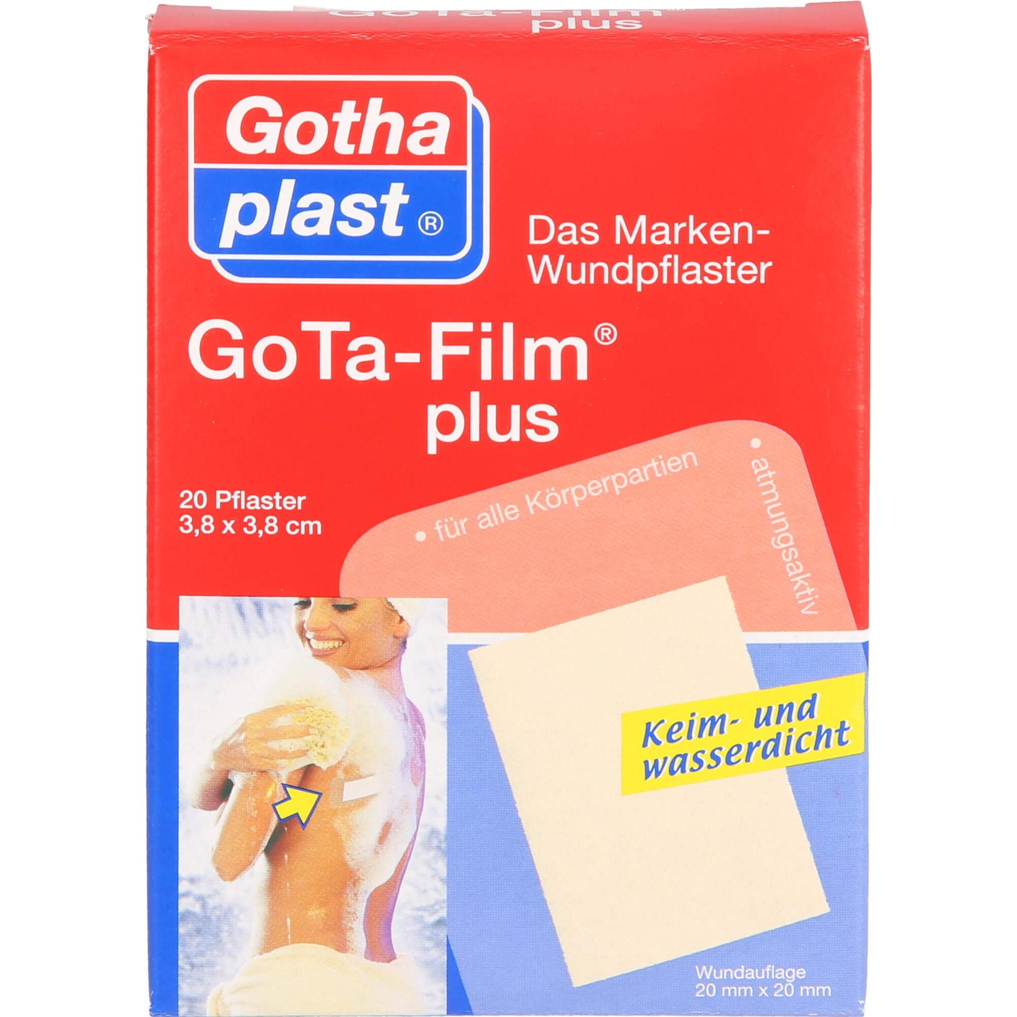 Gothaplast, Pflaster, GoTa-Film plus 3,8cm x 3,8cm, 20 St. Pflaster (20 x)