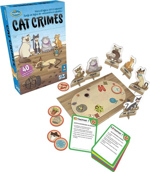Actual product image Thinkfun cat crimes (Italian, Spanish)