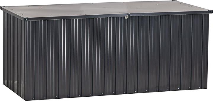 Produktbild Dema Metall Garten Gerätebox Auflagenbox Aufbewahrungsbox Truhe 770 L anthrazit weiss