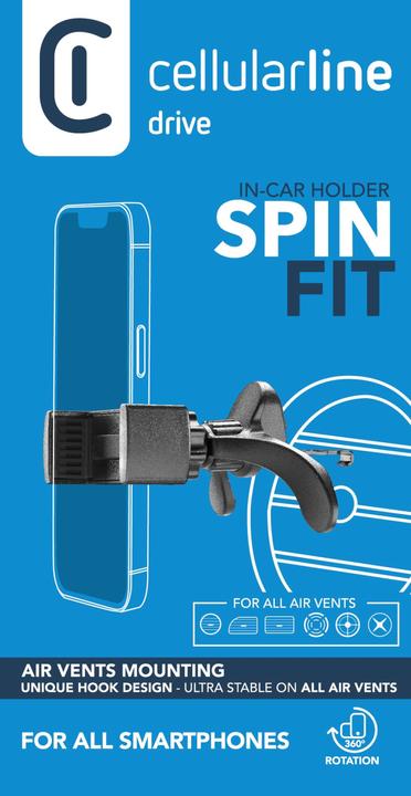 Produktbild Cellularline Spin Fit Compact Air Vent Car Holder Black