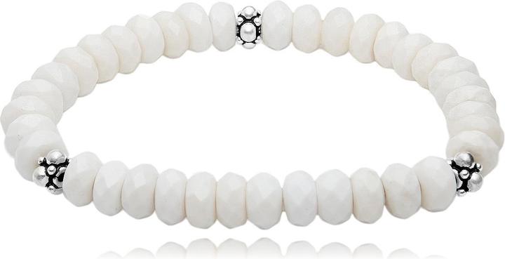 Immagine prodotto Leyda Bracciale di giada con argento 925 (19 cm, Argento 925, Pietra)