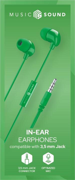 Image du produit Music Sound Cellularline Music & Sound Ecouteurs IN-EAR Vert (Filaire)