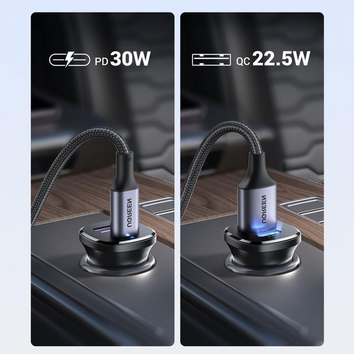 Immagine prodotto Ugreen EC305 25845 Caricabatterie da auto USB-C USB-A 30W