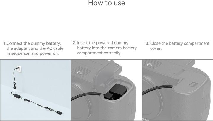 Produktbild SmallRig LP-E6NH Dummy Battery with Power Adapter (European standard) (Kamera Akku Netzadapter)