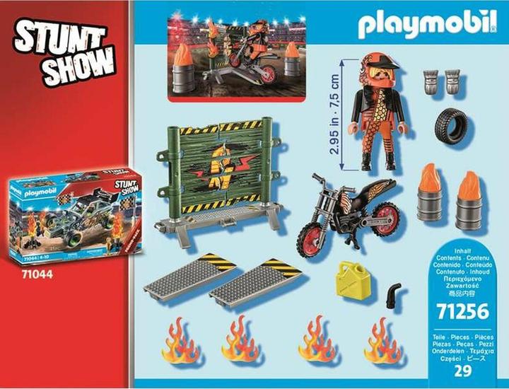 Produktbild Playmobil Motorrad mit Feuerwand (71256, Playmobil Stuntshow)