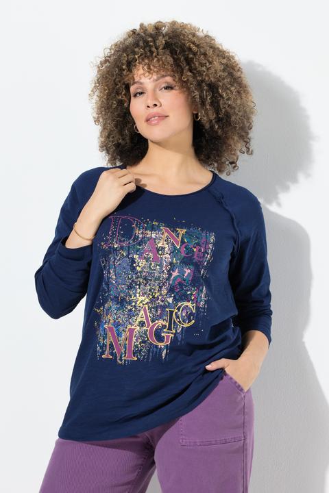 Produktbild Ulla Popken Shirt, Motivdruck, A-Linie, Rundhals, Langarm (58)