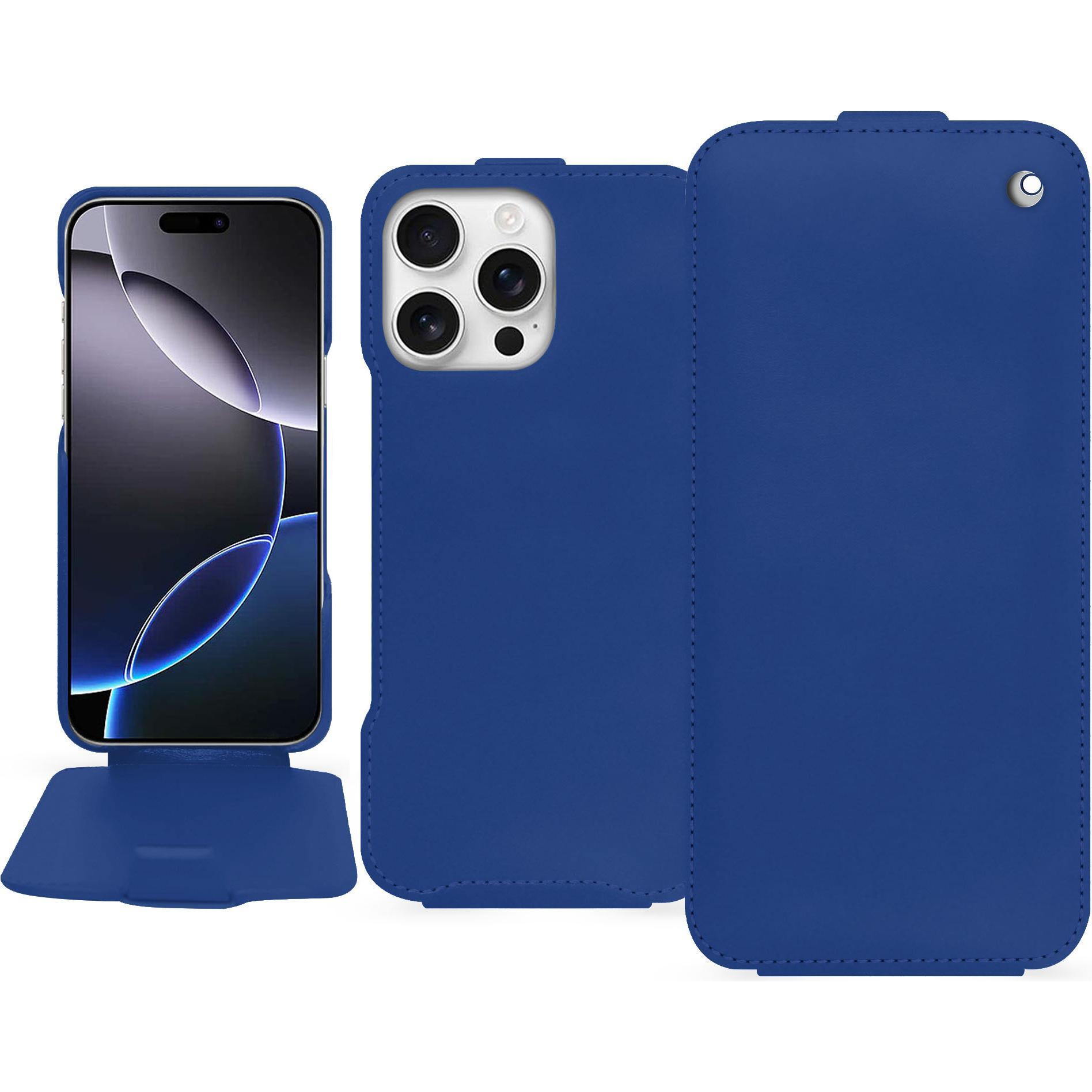 Thumbnail - Noreve Lederschutzhülle vertikal (Apple iPhone 16 Pro Max), Smartphone Hülle, Blau