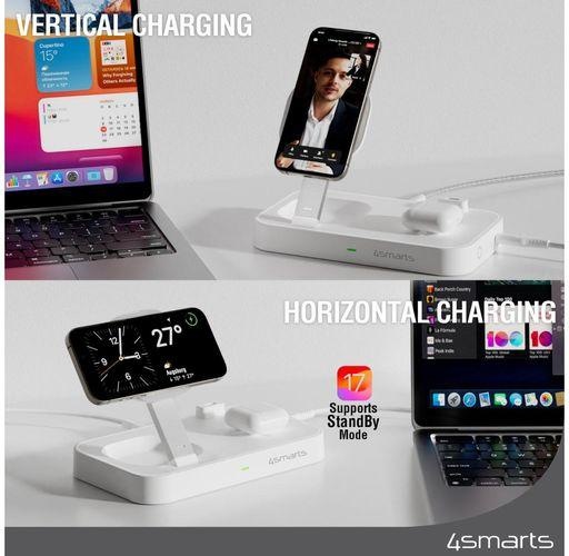 Actual product image 4smarts Qi2 charging station Trident (25 W)