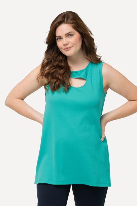 Immagine prodotto Ulla Popken Top smanicato in jersey a costine di cotone biologico con scollo rotondo (58)
