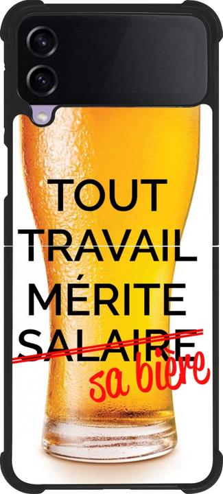 Image du produit PhoneLook Coque Silicone rigide noir Tout travail mérite sa bière (Samsung Galaxy Z Flip3)